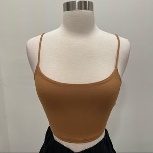 Forever 21 Camel Knit Crop Top with Matching Face Mask